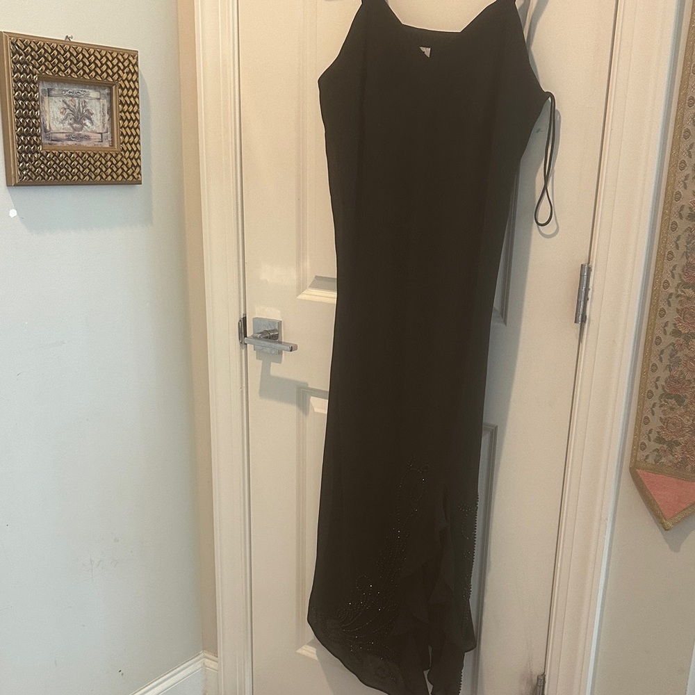 R&M Richards Black Asymmetrical Dress